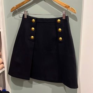 J. Crew navy double serge wool sailor skirt size 0